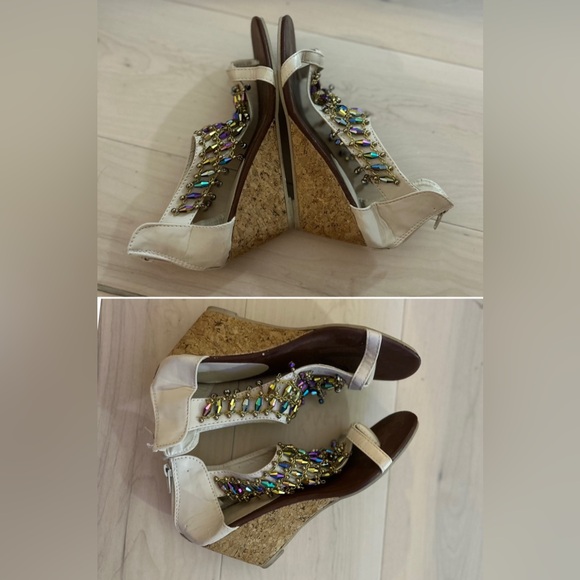 Beaded Wedge Heel Bohemian Sandals Shoes - Picture 9 of 16